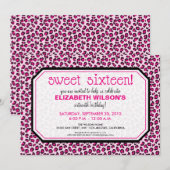 Hip Leopard Sweet 16 Invitation de fête d'annivers (Devant / Derrière)