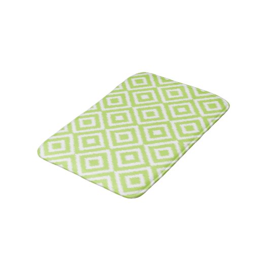 Hip Lime Green Ikat Diamond Squares Mosaic Pattern Badmat (Gekanteld)