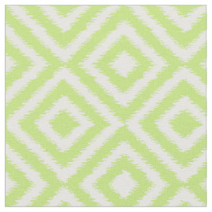 Hip Lime Green Ikat Diamond Squares Mosaic Pattern Stof