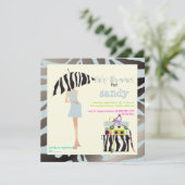 HIP MAMA, BABY SHOWER SILVERBLUE ZEBRA INVITATIONS (Debout devant)