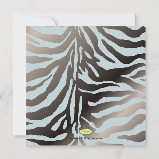 HIP MAMA, BABY SHOWER SILVERBLUE ZEBRA INVITATIONS (Dos)