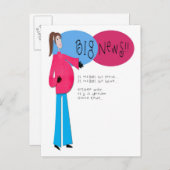 Hip Mama zwangerschapsaankondiging Aankondigingskaart (Voorkant / Achterkant)