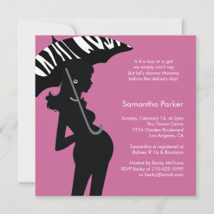 Hip Maman Baby shower parapluie carte d'invitation