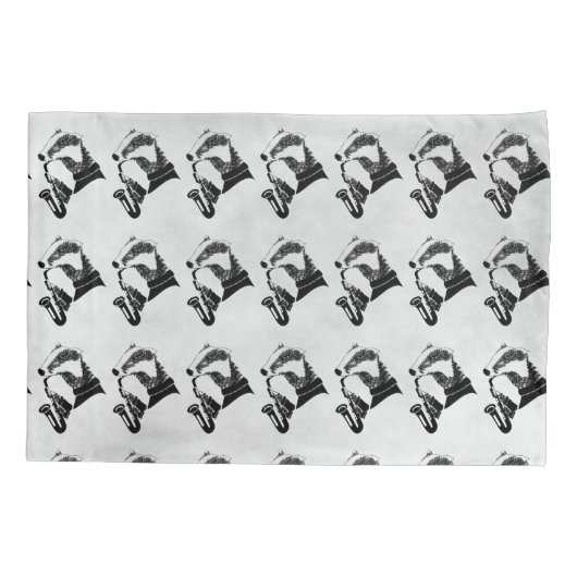 Hip Musician Badger Saxofoon Kussensloop (Achterkant)