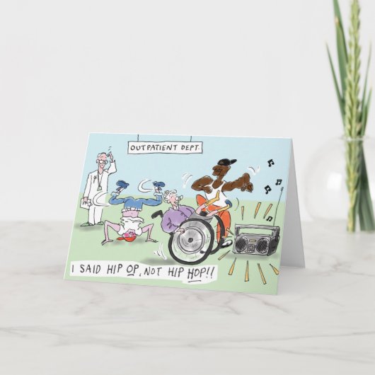 Hip OP bien bientôt drôle de carte de patient hôpi (Devant)