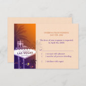 Hip Orange violet Las Vegas Mariage RSVP (Devant / Derrière)