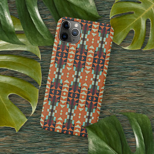 Hip Oranje Red Turquoise Green Blue Mosaic Art iPhone 11Pro Max Hoesje