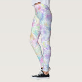 Hip Pastel Pink Violet Blue Green Turquoise Swirls Leggings (Links)
