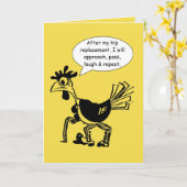Hip Replacement Chgery - Fun Quote Kaart (Gele Bloem)