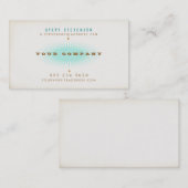 Hip Retro Style Typografie Turquoise Burst Visitekaartje (Voorkant / Achterkant)