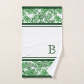 Hip Retro Tropical Green Palm Leafs Pattern Bad Handdoek (Handdoek)