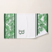 Hip Retro Tropical Green Palm Leafs Pattern Bad Handdoek (Handdoek)