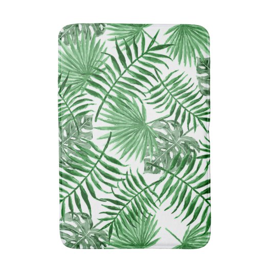 Hip Retro Tropical Green Palm Leafs Pattern Badmat (Voorkant Verticaal)