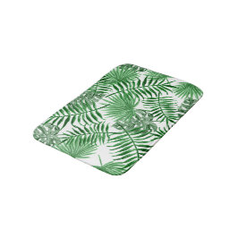 Hip Retro Tropical Green Palm Leafs Pattern Badmat