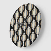 Hip Taupe Beige Sand Grey Ogee Black Waves Art Grote Klok (Hoek)