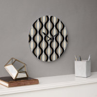 Hip Taupe Beige Sand Grey Ogee Black Waves Art