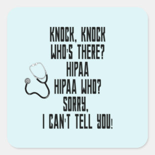 HIPAA-Humor Vierkante Sticker