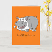 HipBOOpotamus - Carte de voeux Halloween Hippo (Fleur jaune)