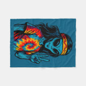 Hipe Alien Tie-dye Design Fleece Deken (Voorkant (Horizontaal))