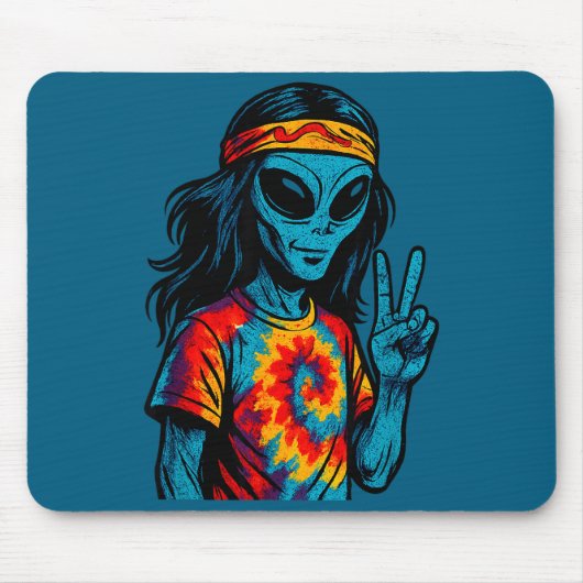 Hipe Alien Tie-dye Design  Muismat (Voorkant)