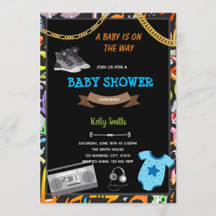 Hiphop babyshower kaart uitnodiging