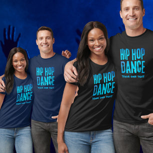 Hiphop dance muziek neon blauw t-shirt
