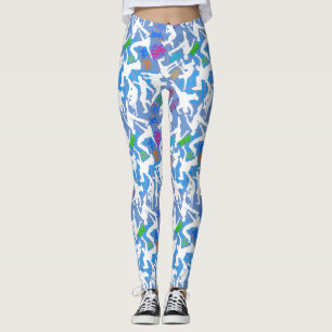 HipHop Dance Pattern.w L Blauw BG Leggings