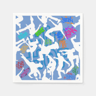 HipHop Dance Pattern.w L Blauw BG Servet