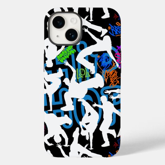HipHop Dance Pattern.w Zwart BG Case-Mate iPhone Case (Achterkant)