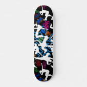 HipHop Dance Pattern.w Zwart BG Skateboard (Voorkant)