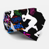 HipHop Dance Pattern.w Zwart BG Stropdas (Opgerold)
