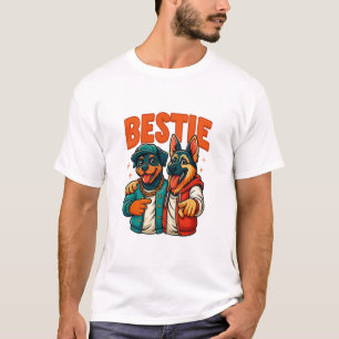 Hiphop Dog Besties Shirt voor Vrienden T-shirt