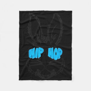 Hiphop Happy Easter Bunny Gezicht met Sungles Mann Fleece Deken
