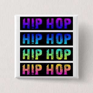 HipHop-knop Vierkante Button 5,1 Cm