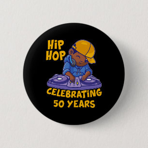 Hiphop Muziek 50e Jubileum Zwart Geschiedenis DJ D Ronde Button 5,7 Cm