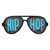 Hiphop muziek dans blauw zwarte tinten zonnebril (Voorkant)