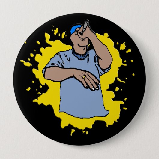 Hiphop Rap Ronde Button 4,0 Cm (Voorkant)