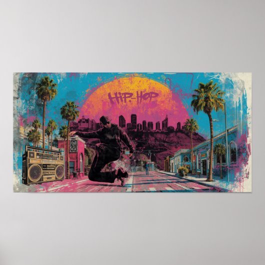 Hiphop Sunrise: het centrum van LA Vibes Poster (Voorkant)