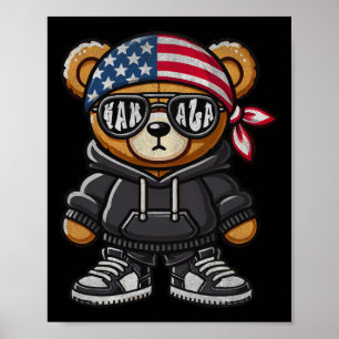 Hiphop teddybeer Kamala Harris voor President 202 Poster