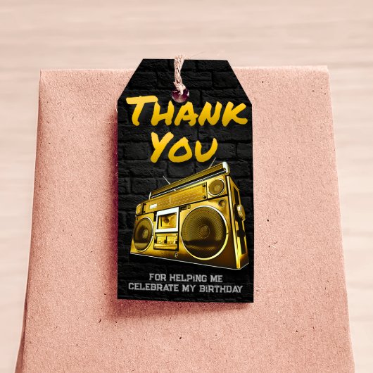 Hiphop Verjaardag - Favor Tag Cadeaulabel