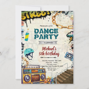 Hiphop verjaardagsfeest uitnodiging