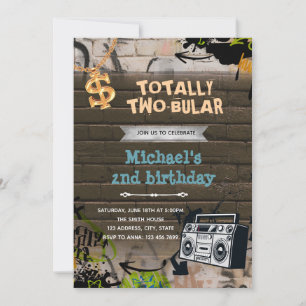 Hiphop verjaardagsfeestje uitnodiging