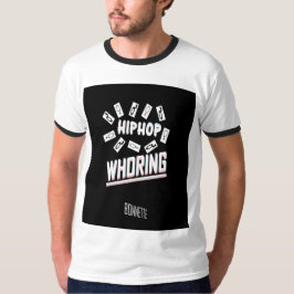 Hiphop whoring titered ringer tshirt