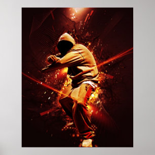 hiphopbreker in brand poster