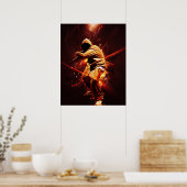 hiphopbreker in brand poster (Keuken)