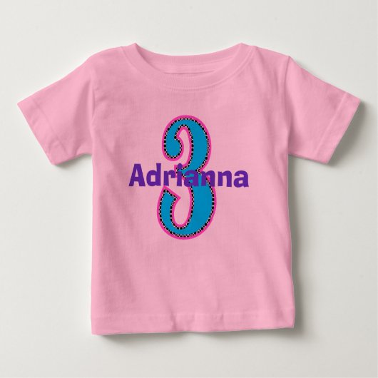 Hippe Chic Third Birthday Girl Shirt (Voorkant)