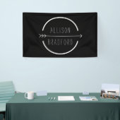 Hippe en rustieke pijl Logo op zwart Spandoek (Beurs)