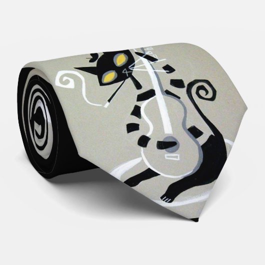 hippe kat print stropdas (Opgerold)