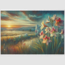 Hippeastrums Sunset Uitzicht Decoupage Tissue Pape