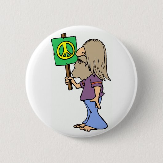 Hippie 4 Peace Ronde Button 5,7 Cm (Voorkant)
